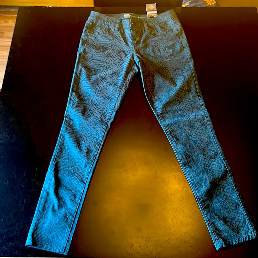 Mossimo NWT Blue Snake Print Denim Legging Size 8 Jeggings Jeans